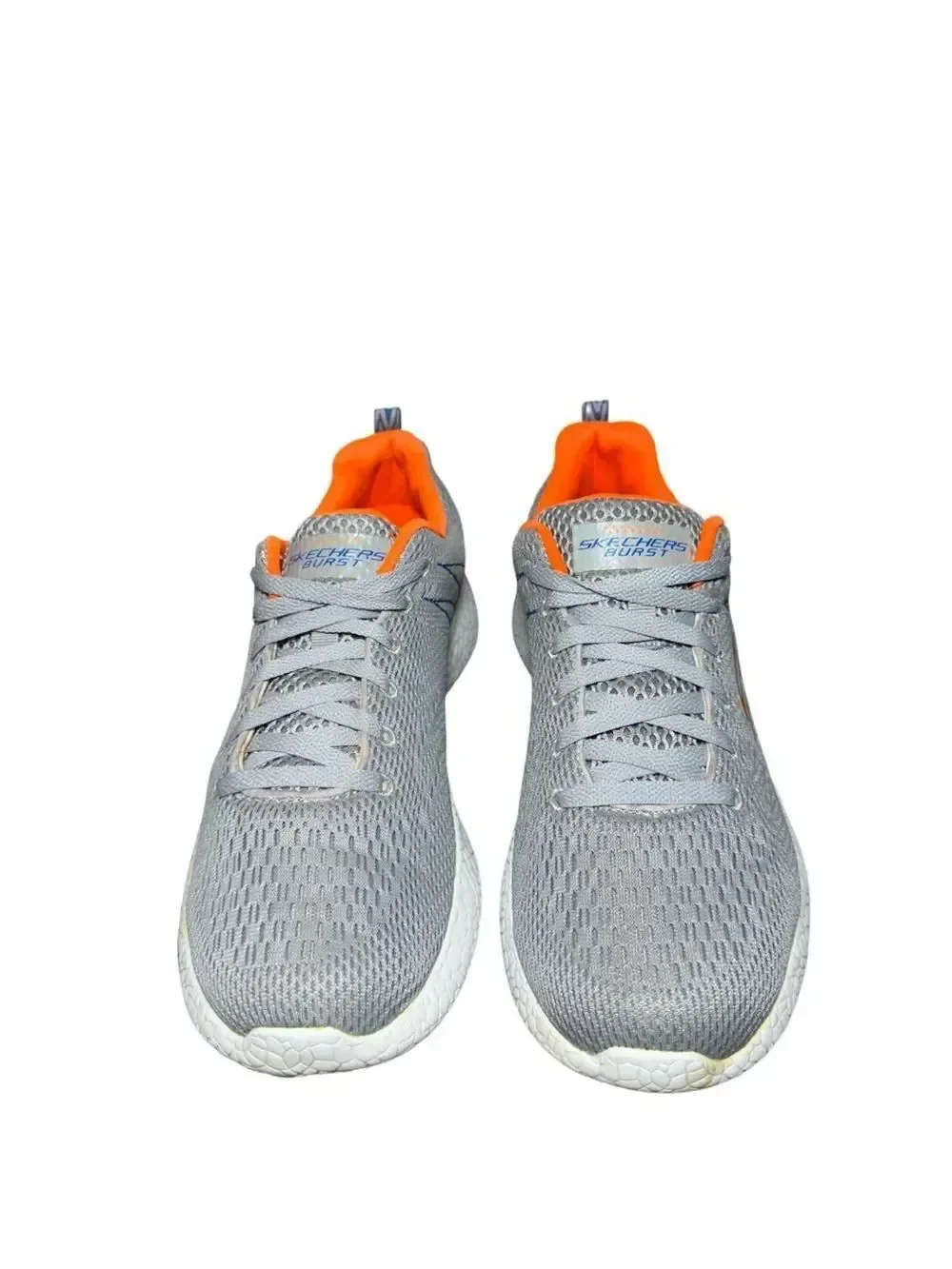 Skechers Men's Gray & Orange Lightweight Knit Sneaker size 9.5